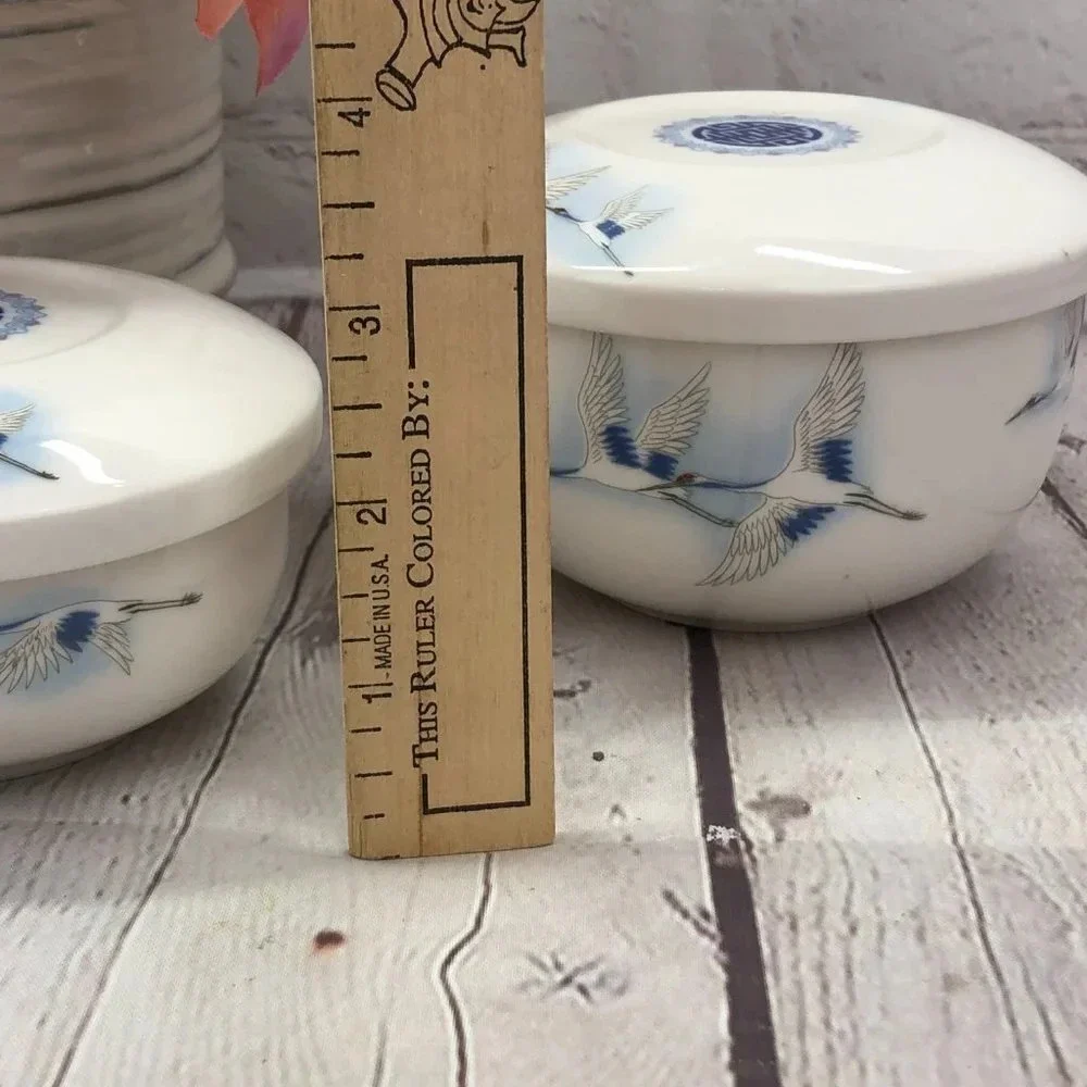 vintage Haengnamsa snow bone china cottagecore blue white